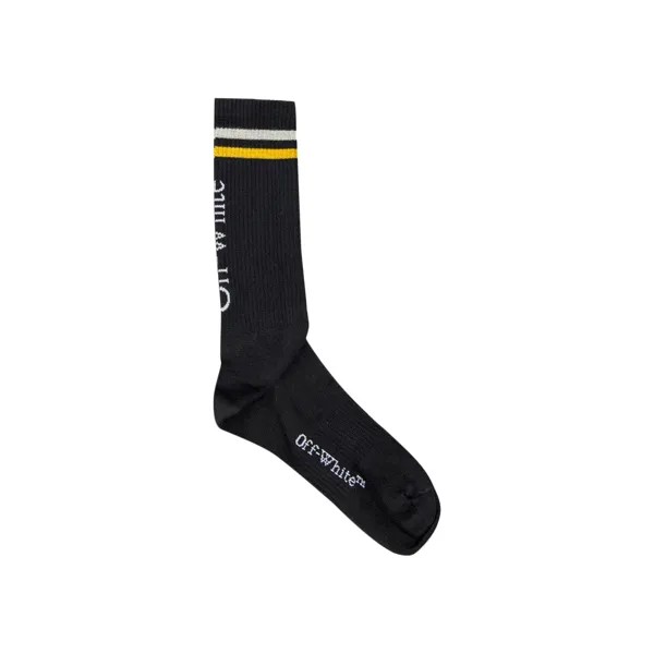 Длинные носки с большим логотипом Off-White Stripes, цвет Черный/Слоновая кость