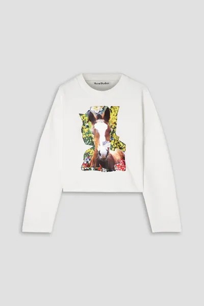 Толстовка из французской хлопковой махры с аппликацией ACNE STUDIOS, белый