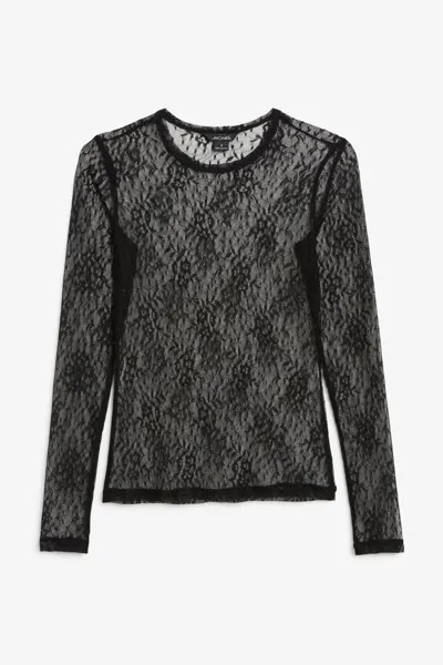 Лонгслив женский Monki 1188394001 черный S (доставка из-за рубежа)