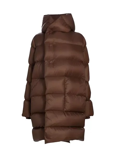 Пальто с капюшоном Rick Owens, коричневый