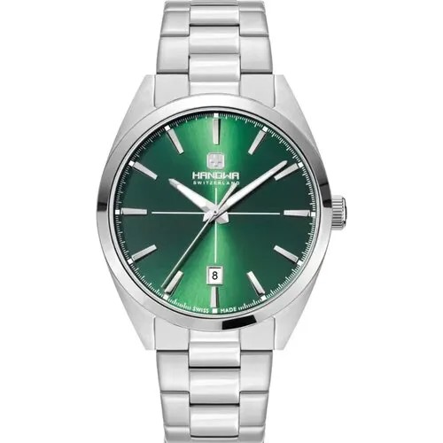 Наручные часы HANOWA, зеленый, серебряный
