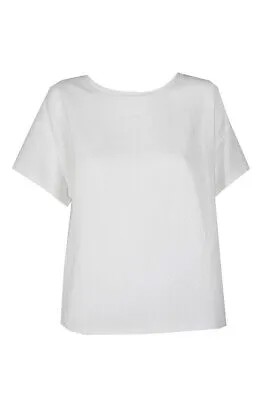 Белая тканевая блузка в горошек с вырезами Anne Klein 8