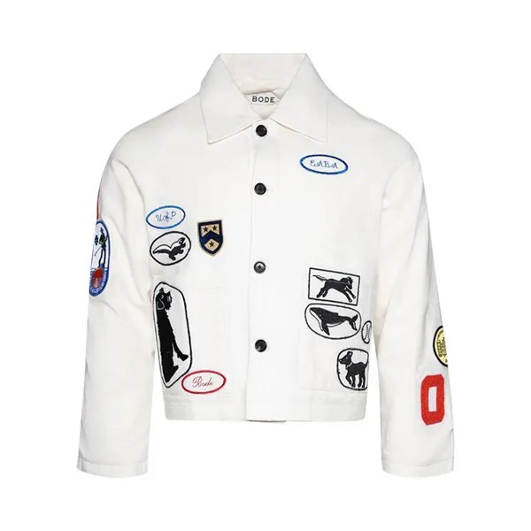 Куртка Bode Cambridge Patch Jacket, белый