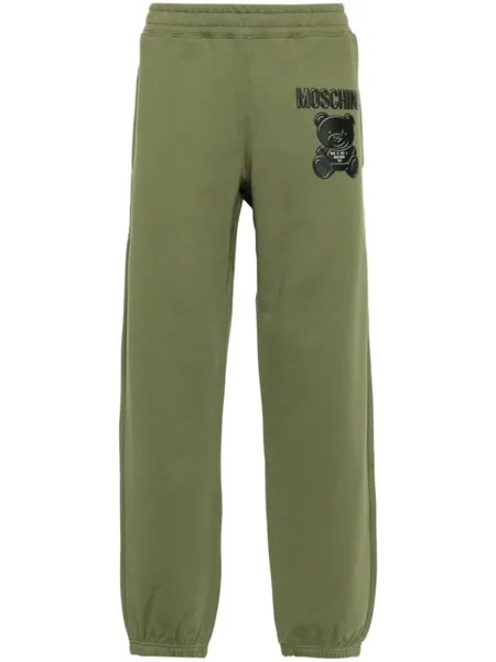 Moschino спортивные брюки с декором Teddy Bear, зеленый
