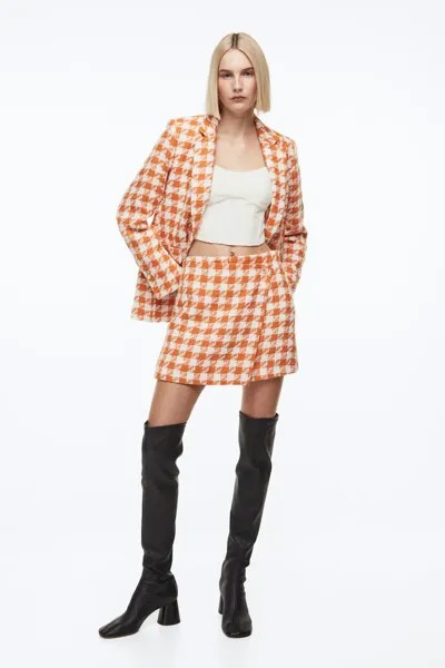Мини-юбка H&M, оранжевый/гусиная лапка