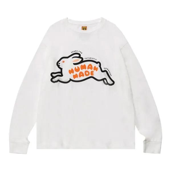 Футболка Human Made Rabbit Long-Sleeve T-Shirt 'White', белый