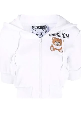 Moschino худи с короткими рукавами и вышитым логотипом