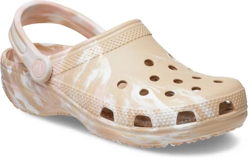 Сабо Classic Marbled Tie-Dye Clog Crocs, цвет Chai/Pink Rose