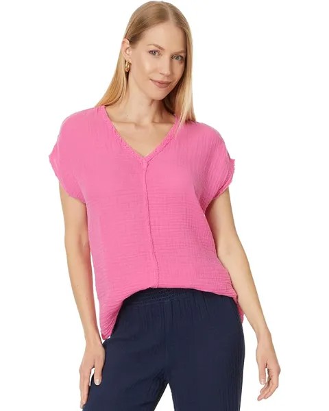 Топ Michael Stars Draya V-Neck, цвет Flamingo