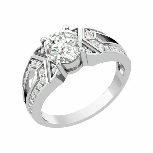 Кольцо POKROVSKY кольцо из серебра 1101505-00775, серебро, 925 проба, родирование, размер 17, бесцветный