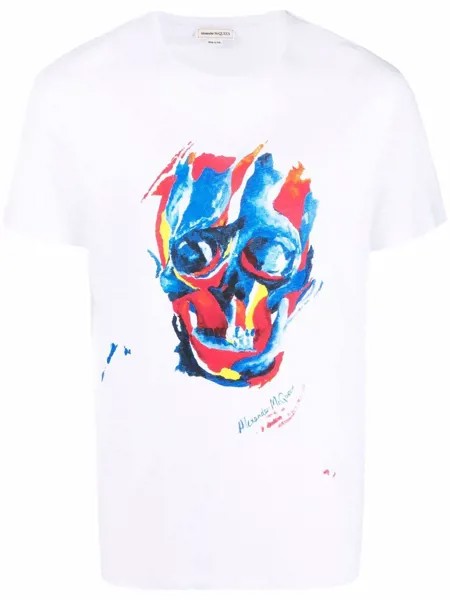 Alexander McQueen painterly skull-print T-shirt