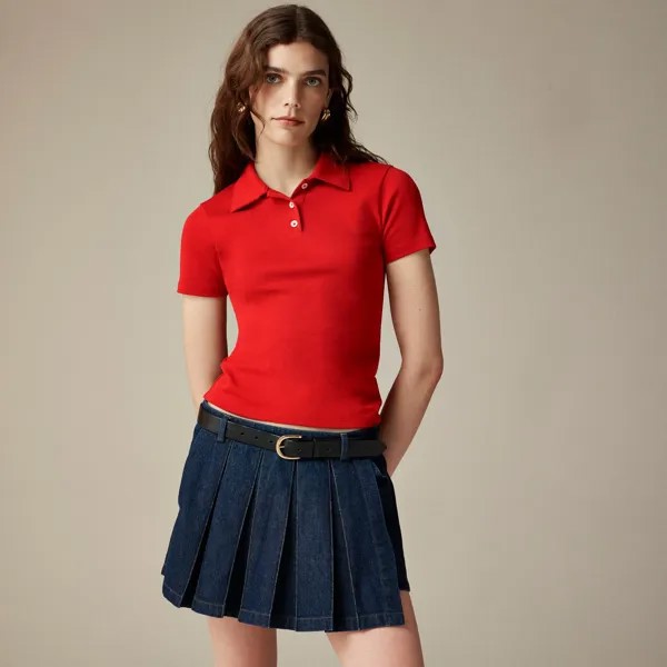 Укороченная рубашка-поло Perfect-Fit J.Crew, красный