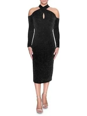 RACHEL RACHEL ROY Женское черное коктейльное платье-футляр до колен с длинными рукавами S