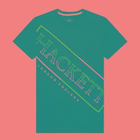 Мужская футболка Hackett Diagonal Logo Print, цвет синий, размер S