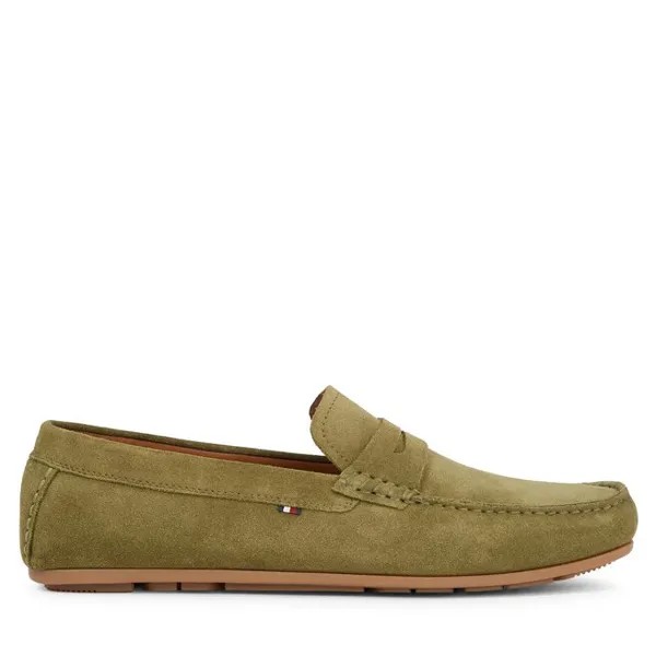 Мокасины Tommy Hilfiger Casual Hilfiger Suede Driver FM0FM04998 Mash Green MSD, хаки