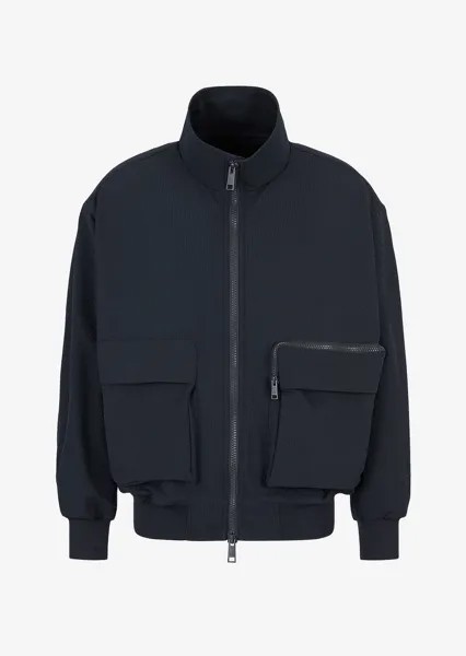Куртка-бомбер из нейлона из сирсакера Armani Exchange, синий
