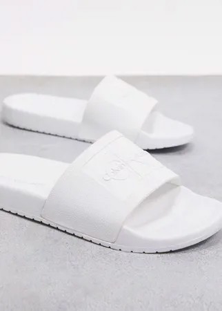 Белые шлепанцы Calvin Klein-Мульти