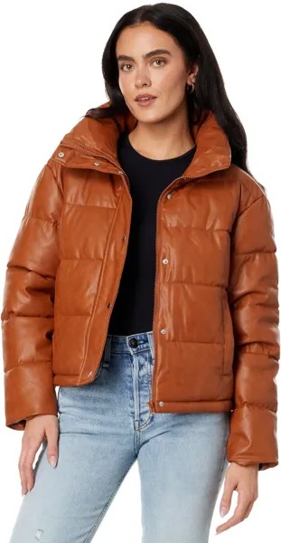 Укороченный пуховик Faux-Ever Leather Avec Les Filles, цвет Caramel