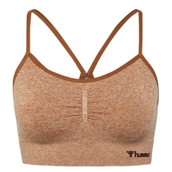 Спортивный топ Hummel CI Scrunch Seamless, бежевый