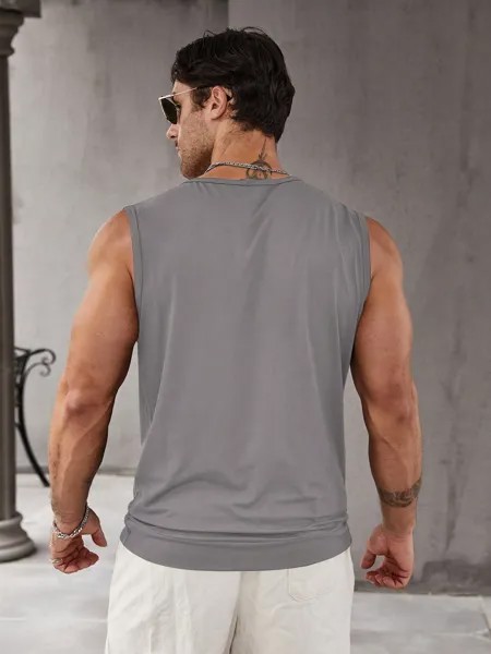 SHEIN Мужская однотонная майка Manfinity Homme, светло-серый