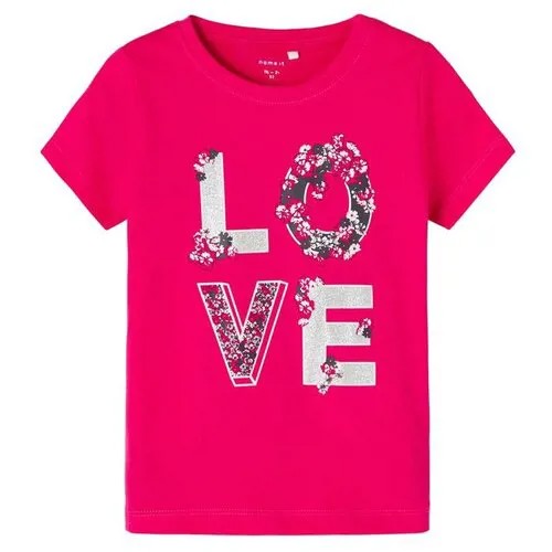 Name it, футболка для девочки, Цвет: ярко-розовый, размер: 98