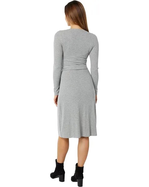 Платье Three Dots Long Sleeve Rib Dress, цвет Heather