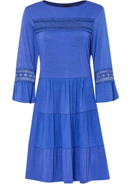 Платье-туника с кружевом из экологически чистой вискозы Bodyflirt, синий