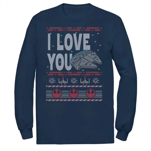 Мужская футболка-свитер Falcon I Love You Ugly Christmas Star Wars