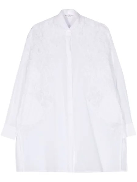 Рубашка с цветочной аппликацией Ermanno Scervino, белый