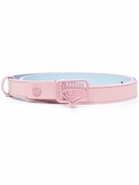 Chiara Ferragni logo-buckle leather belt