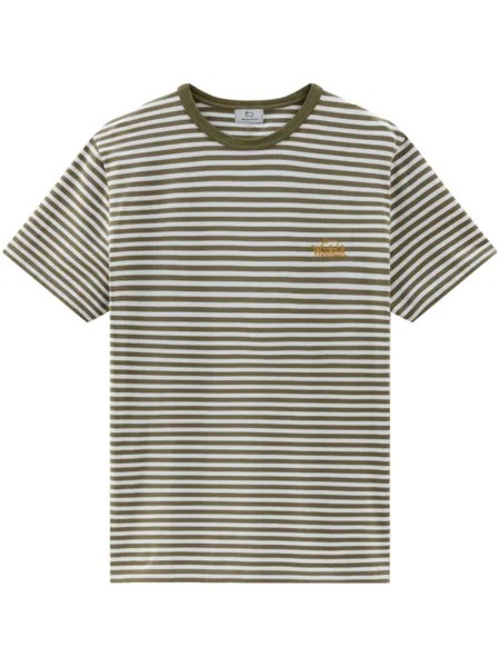 Woolrich футболка в полоску, зеленый