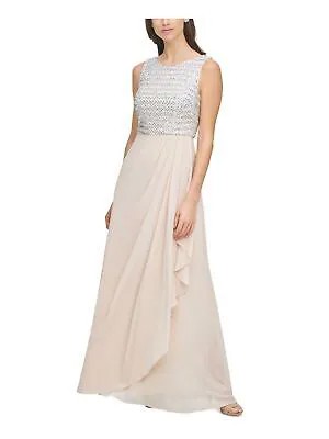 VINCE CAMUTO Женское Бежевое Вечернее Платье Без Рукавов с V-образным вырезом Petites 8P