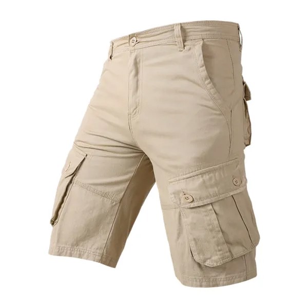 Мужские брюки с несколькими карманами Спортивные шорты карго из стираного хлопка
