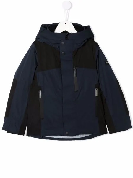 Woolrich Kids куртка в стиле колор-блок с капюшоном