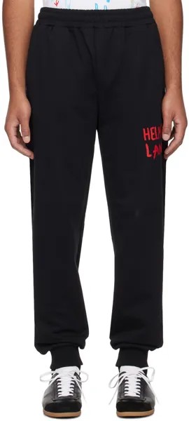 Черные спортивные штаны с принтом Helmut Lang