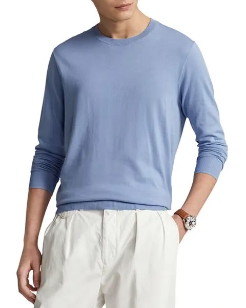 Хлопковый свитер с круглым вырезом Polo Ralph Lauren, цвет Blue