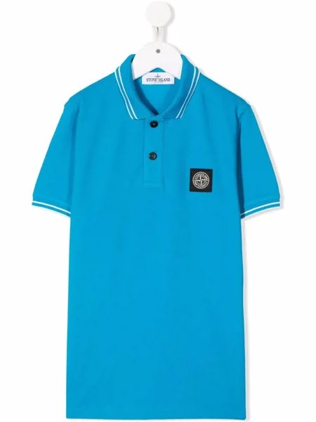 Stone Island Junior рубашка поло с нашивкой-логотипом