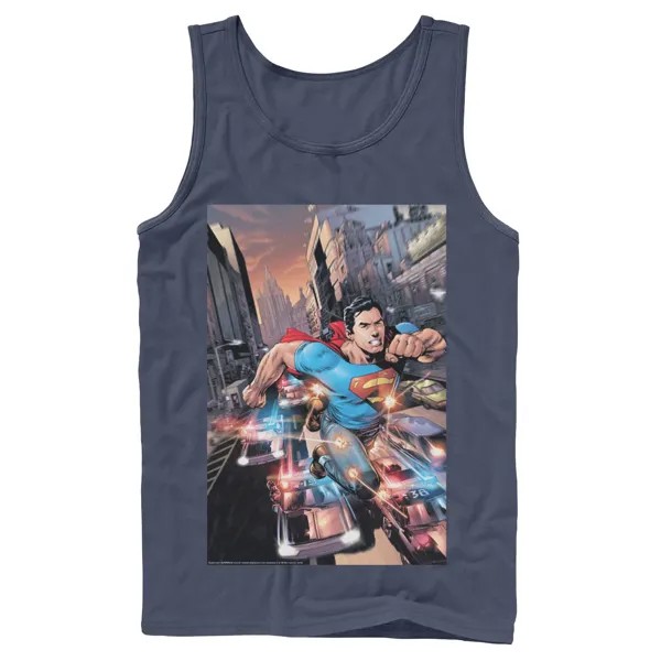 Мужской постер с мигающими огнями Супермена из комиксов DC, майка DC Comics