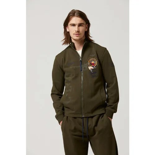 Олимпийка Aeronautica Militare Anywhere Anytime, размер XXL, хаки, зеленый