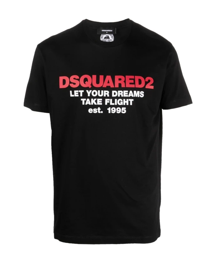 Футболка с принтом логотипа Dsquared2, черный