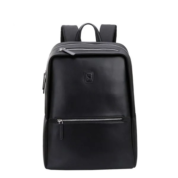 Модный прочный кожаный рюкзак Oiwas для мужчин и женщин, повседневная однотонная деловая дорожная школьная сумка для ноутбука 14 дюймов