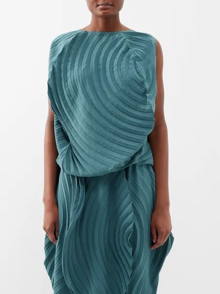 Асимметричный топ resonant pleats Issey Miyake, зеленый
