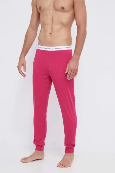 Хлопковые брюки для отдыха United Colors of Benetton, розовый