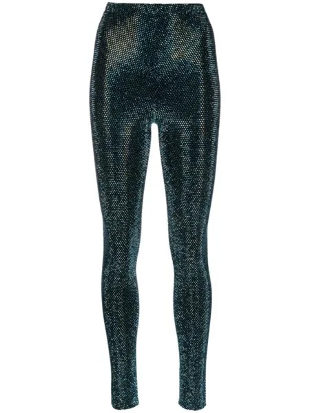 Alexandre Vauthier Crystallized high-waisted leggings, синий