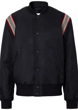 Burberry бомбер с отделкой в полоску Icon Stripe