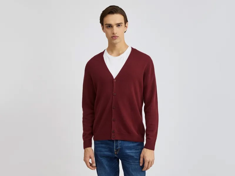Кардиган мужской United Colors of Benetton 21A_1002U6653 красный XS