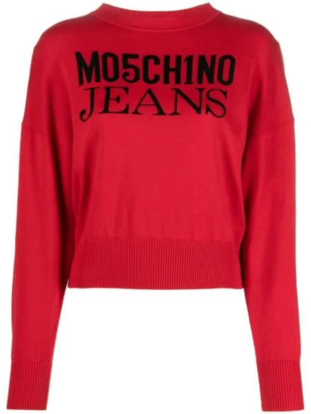 MOSCHINO JEANS джемпер с логотипом, красный