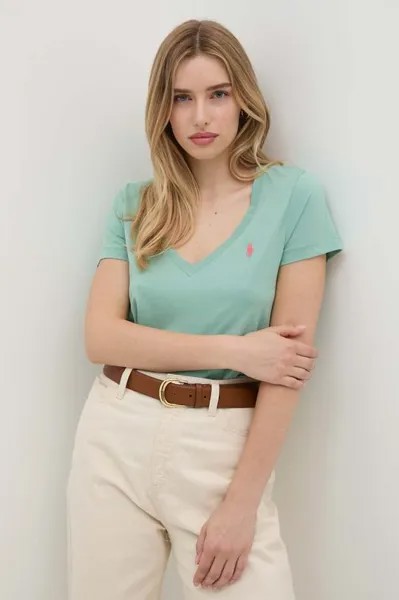 Хлопковая футболка Polo Ralph Lauren, зеленый