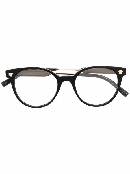 Versace Eyewear очки в круглой оправе с логотипом