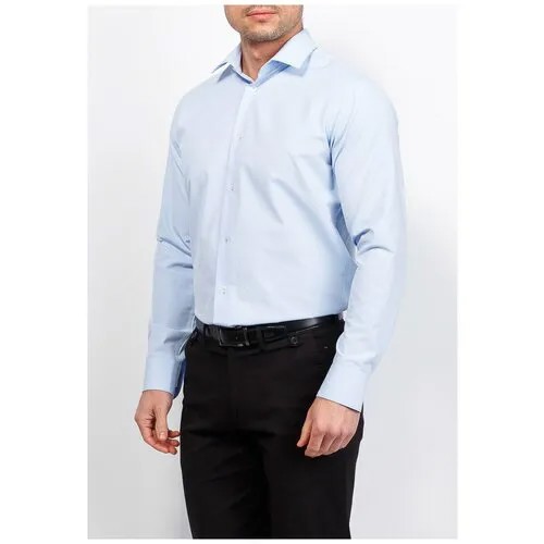 Рубашка мужская длинный рукав CASINO c213/15/8068/Z, Полуприталенный силуэт / Regular fit, цвет Голубой, рост 186-194, размер ворота 39